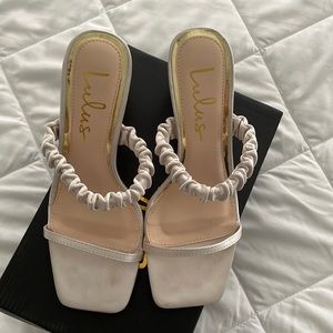 Lulu’s satin high heel sandals
